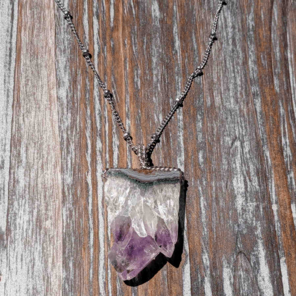 Amethyst Pendant Necklace – Intuitive Adornment for Peace, Protection & Crown Chakra Energy - Nymph Ki