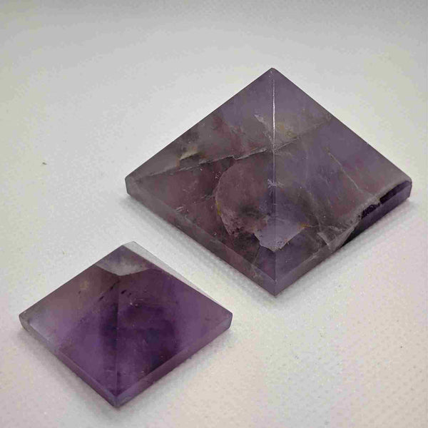 Amethyst Pyramid Set – Crystal Duo for Healing & Intuition - Nymph Ki