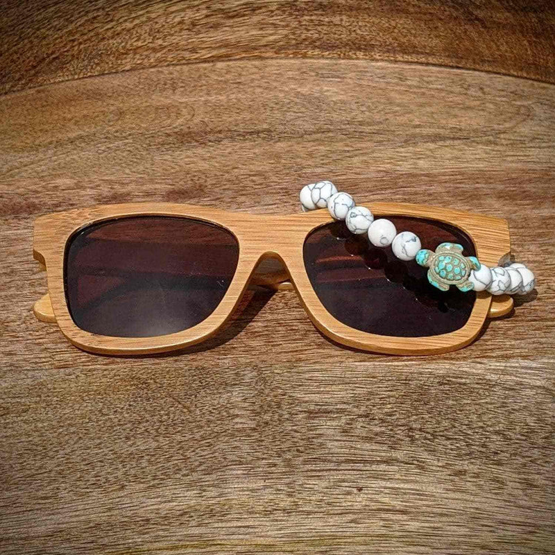 Bamboo Sunglasses & Turtle Bracelet Gift Set – Polarized Eco Style - Nymph Ki