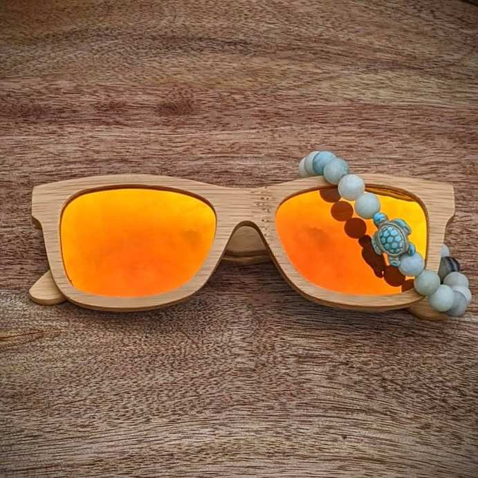 Bamboo Sunglasses & Turtle Bracelet Gift Set – Polarized Eco Style - Nymph Ki