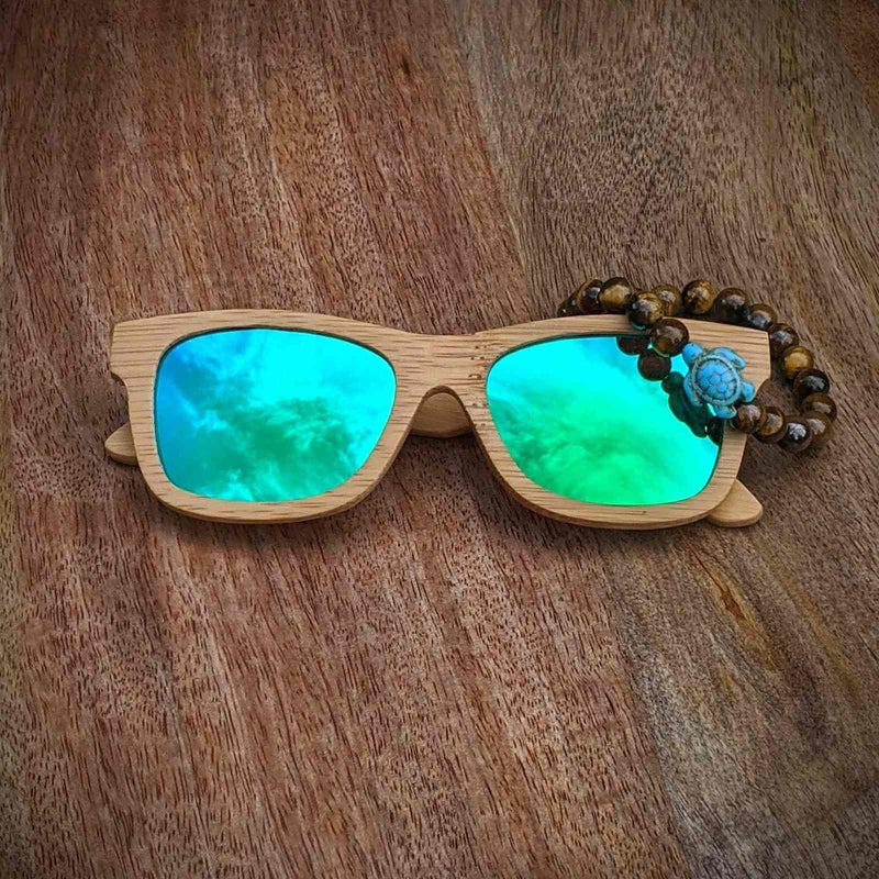 Bamboo Sunglasses & Turtle Bracelet Gift Set – Polarized Eco Style - Nymph Ki