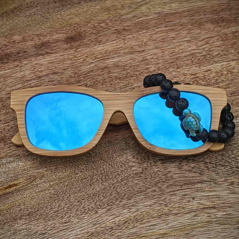 Bamboo Sunglasses & Turtle Bracelet Gift Set – Polarized Eco Style - Nymph Ki