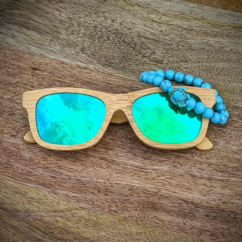 Bamboo Sunglasses & Turtle Bracelet Gift Set – Polarized Eco Style - Nymph Ki