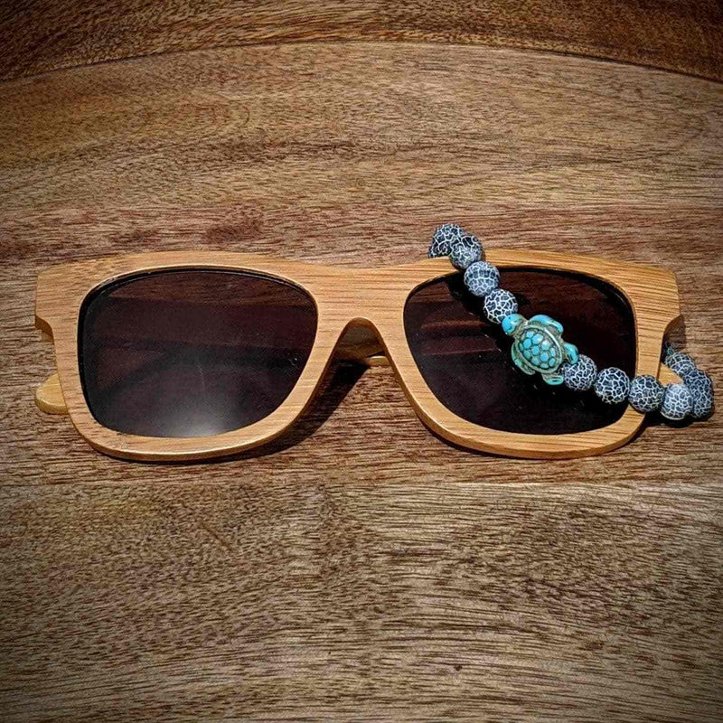 Bamboo Sunglasses & Turtle Bracelet Gift Set – Polarized Eco Style - Nymph Ki