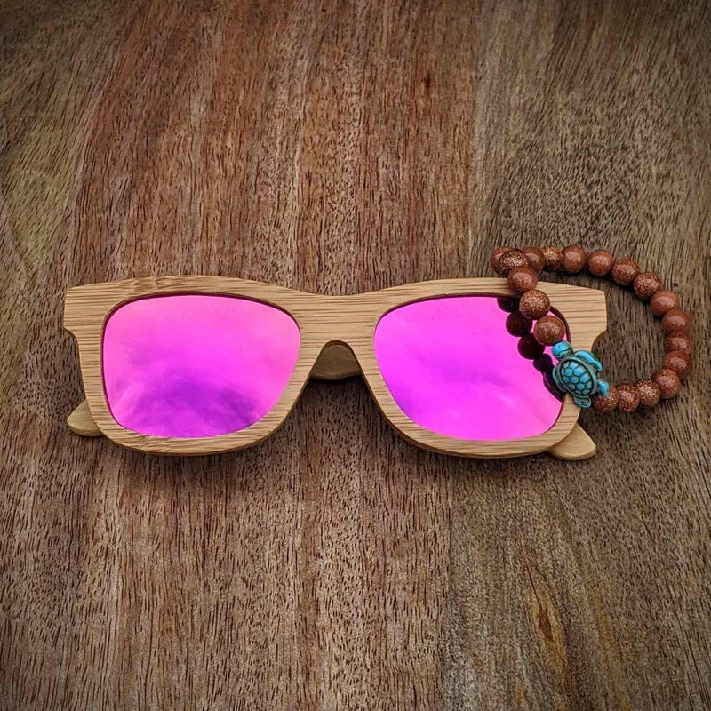 Bamboo Sunglasses & Turtle Bracelet Gift Set – Polarized Eco Style - Nymph Ki