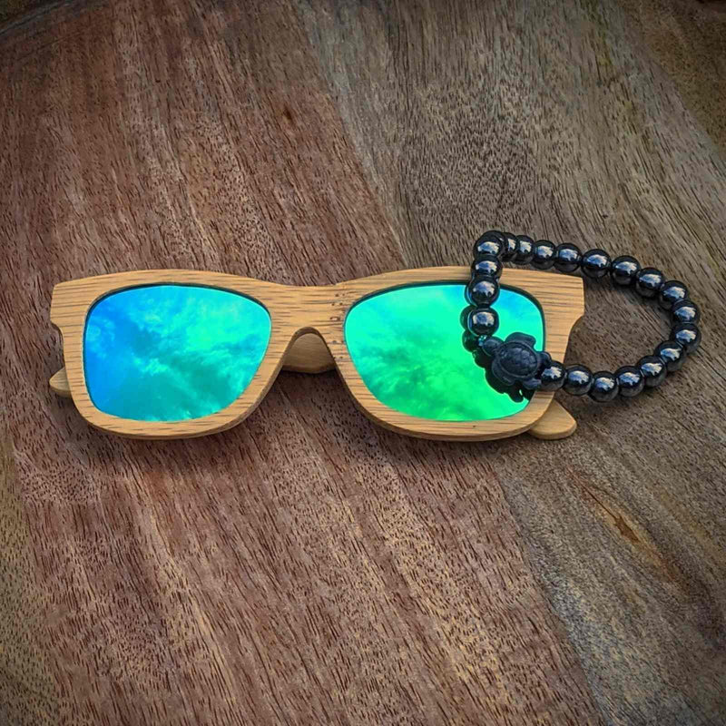 Bamboo Sunglasses & Turtle Bracelet Gift Set – Polarized Eco Style - Nymph Ki