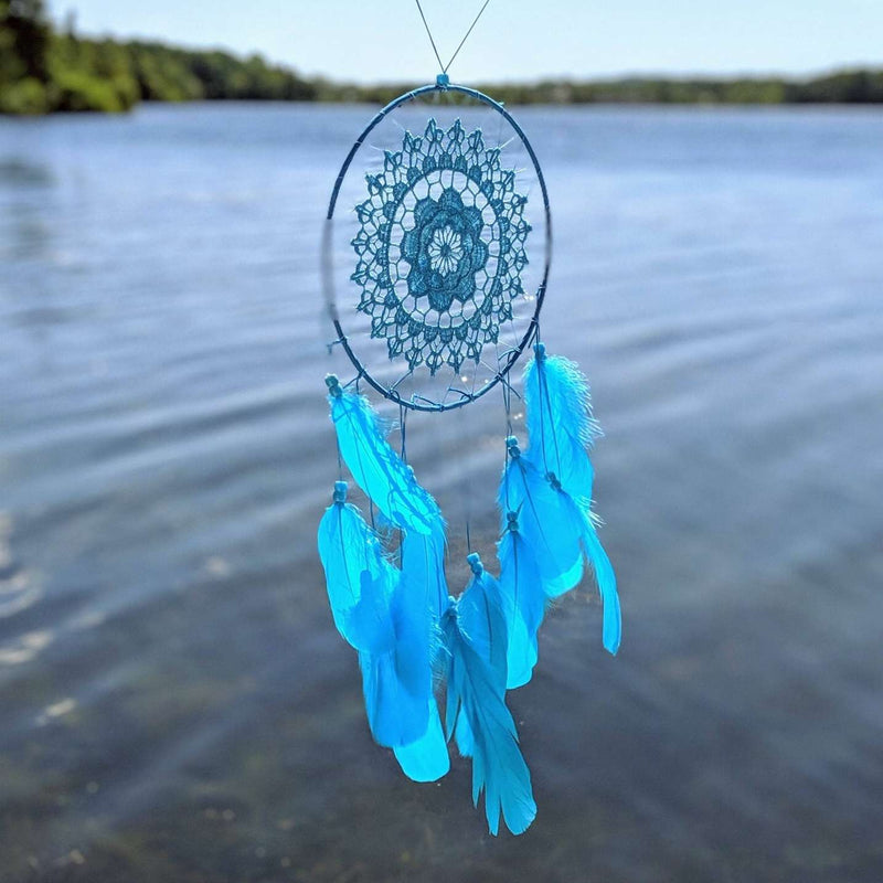 Blue Weave Dream Catcher – Tranquil Sleep, Peaceful Energy & Spiritual Calm - Nymph Ki