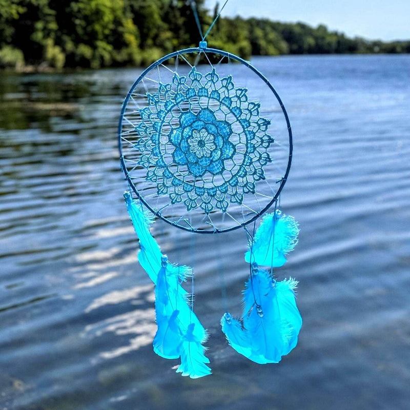 Blue Weave Dream Catcher – Tranquil Sleep, Peaceful Energy & Spiritual Calm - Nymph Ki