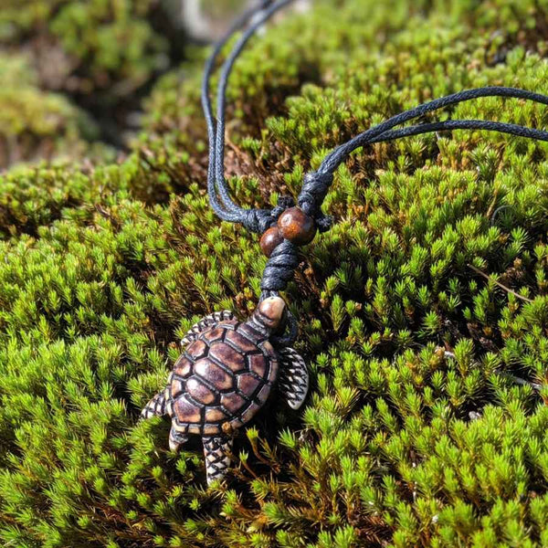 Brown Turtle Necklace – Symbol of Endurance, Wisdom & Earth Energy - Nymph Ki