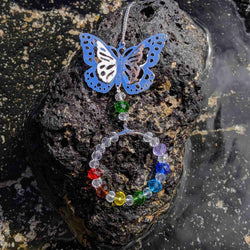 Butterfly Chakra Sun Catcher – Circular Crystal Decor - Nymph Ki