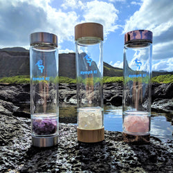 Complete Crystal Water Bottle Set | Quartz, Amethyst & Rose Quartz - Nymph Ki