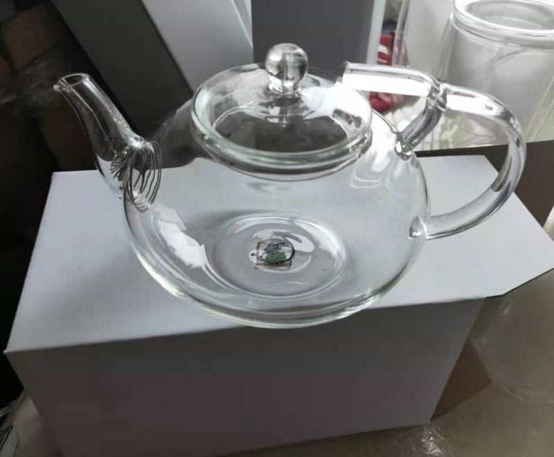 Glass Tea Pot – 400ml Clear Infuser with Nymph Ki Logo - Nymph Ki