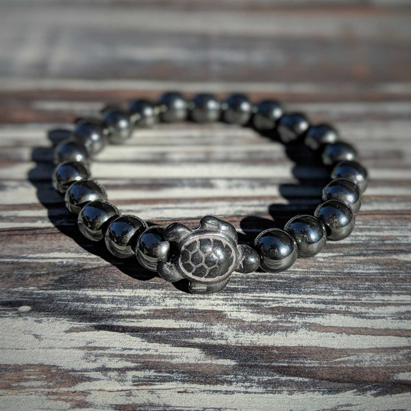 Hematite Turtle Bracelet – Grounding Strength & Ocean Calm - Nymph Ki