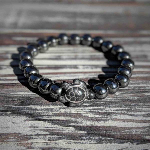Hematite Turtle Bracelet – Grounding Strength & Ocean Calm - Nymph Ki