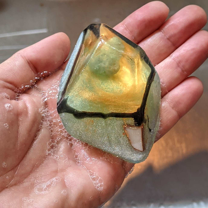 Lemongrass & Aquamarine Crystal Soap – Natural Cleanse for Skin & Spirit - Nymph Ki