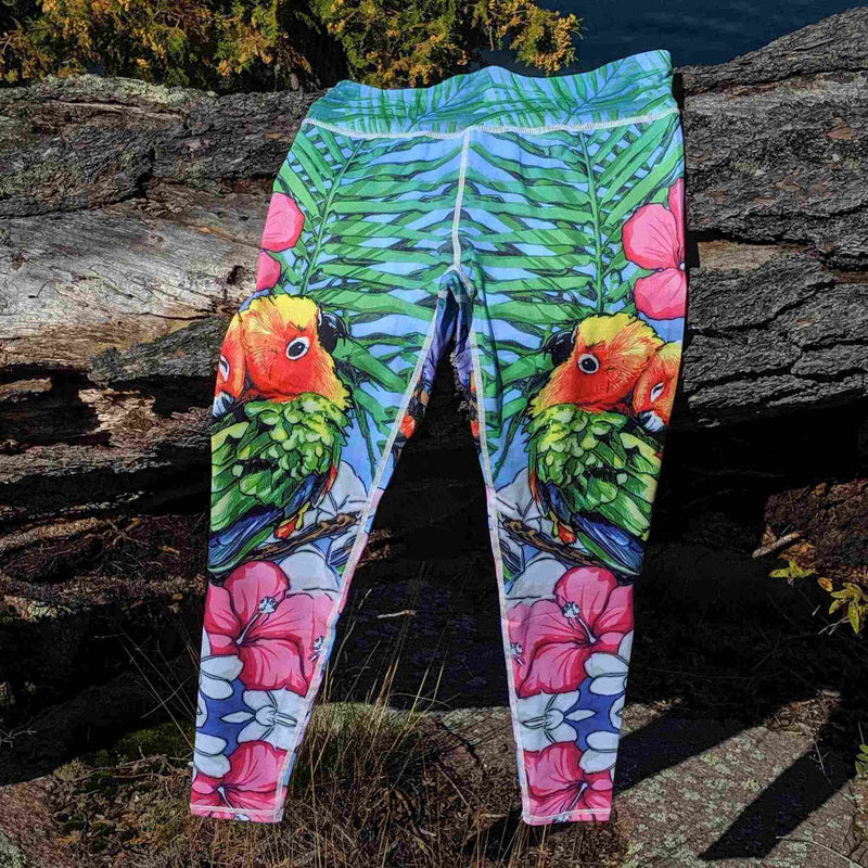 Love Bird Leggings – Tropical Jungle Vibes with Soft Compression & Sacred Color - Nymph Ki