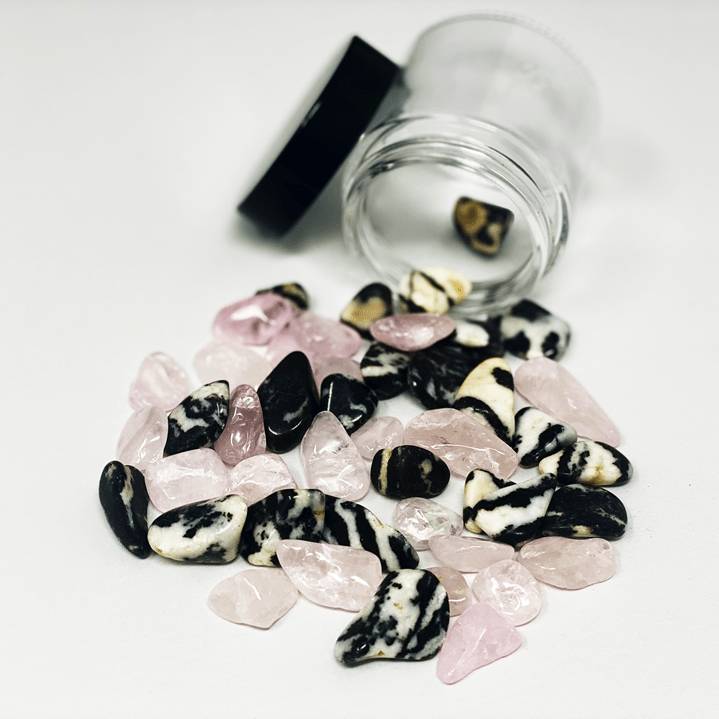 Love Stone Blend – 4oz | Rose Quartz & Zebra Marble for Emotional Healing - Nymph Ki