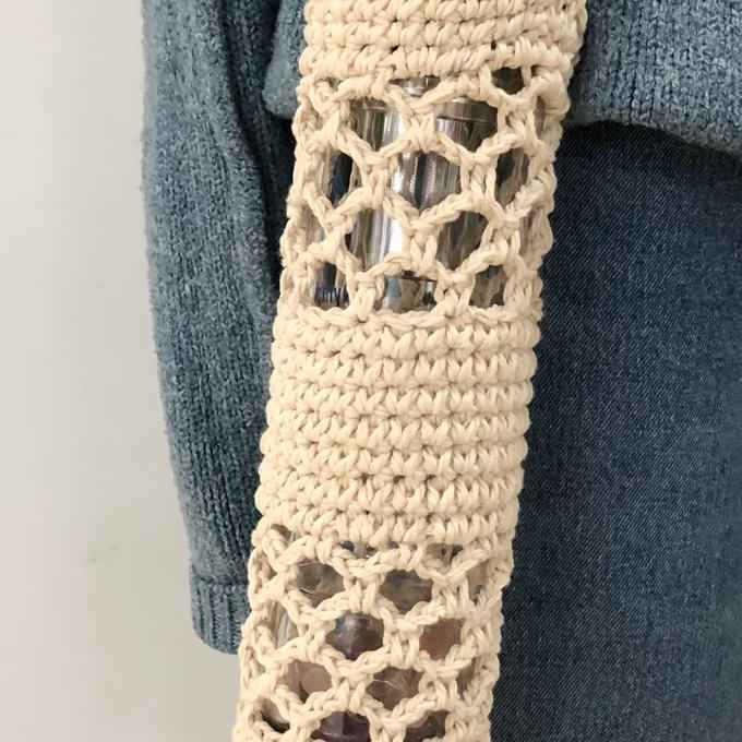 Macrame Bottle Holder – Boho Crossbody Carrier for Crystal Ki Water Bottles - Nymph Ki