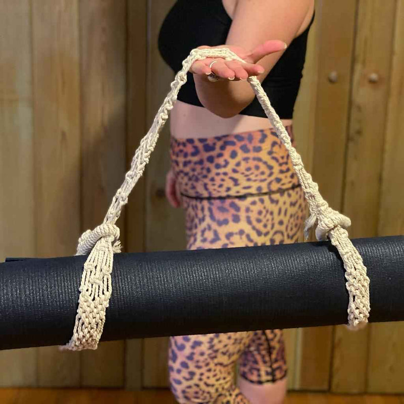 Macrame Yoga Strap – Handwoven Rope for Stretching, Travel & Boho Flow - Nymph Ki