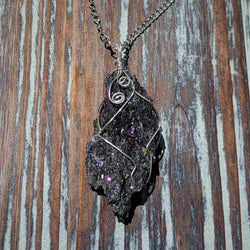 Moissanite (Black Rainbow Carborundum) Necklace – Master Healer Energy on Silver Chain - Nymph Ki