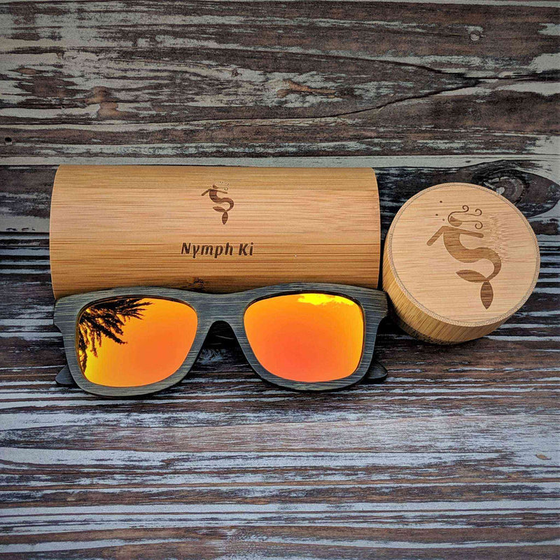 Orange Lens Polarized Dark Bamboo Sunglasses – Glare - Free Style with Earthy Edge - Nymph Ki