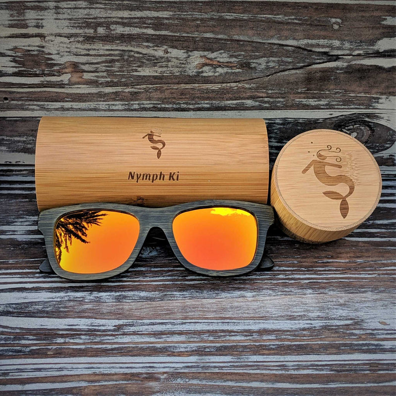 Orange Lens Polarized Dark Bamboo Sunglasses – Glare - Free Style with Earthy Edge - Nymph Ki