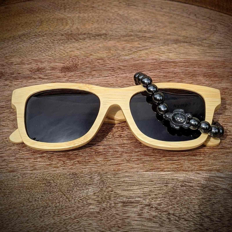 Polarized Bamboo Sunglasses and Turtle Bracelet Gift Set - Nymph Ki