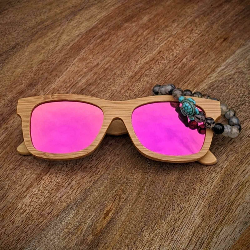 Polarized Bamboo Sunglasses and Turtle Bracelet Gift Set - Nymph Ki