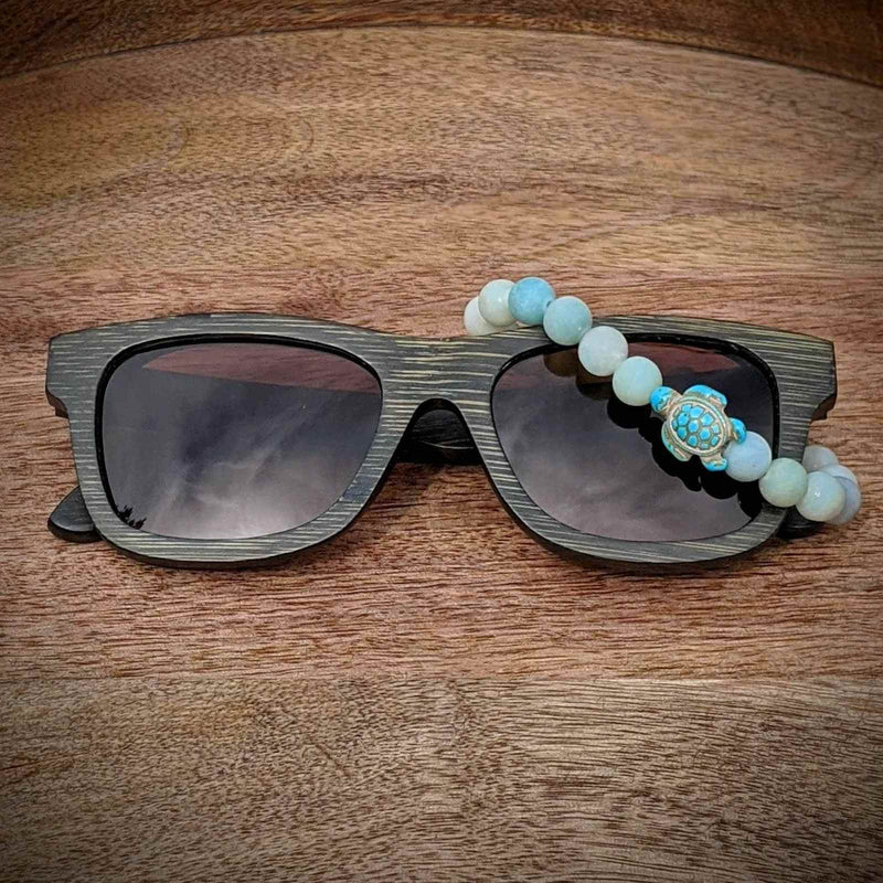 Polarized Bamboo Sunglasses and Turtle Bracelet Gift Set - Nymph Ki