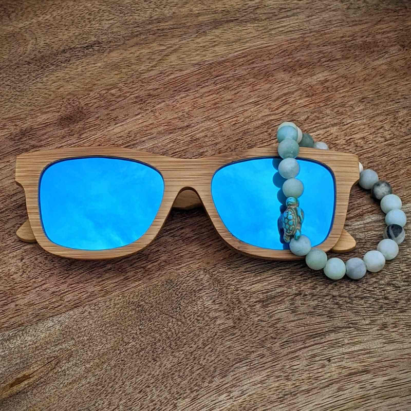 Polarized Bamboo Sunglasses and Turtle Bracelet Gift Set - Nymph Ki