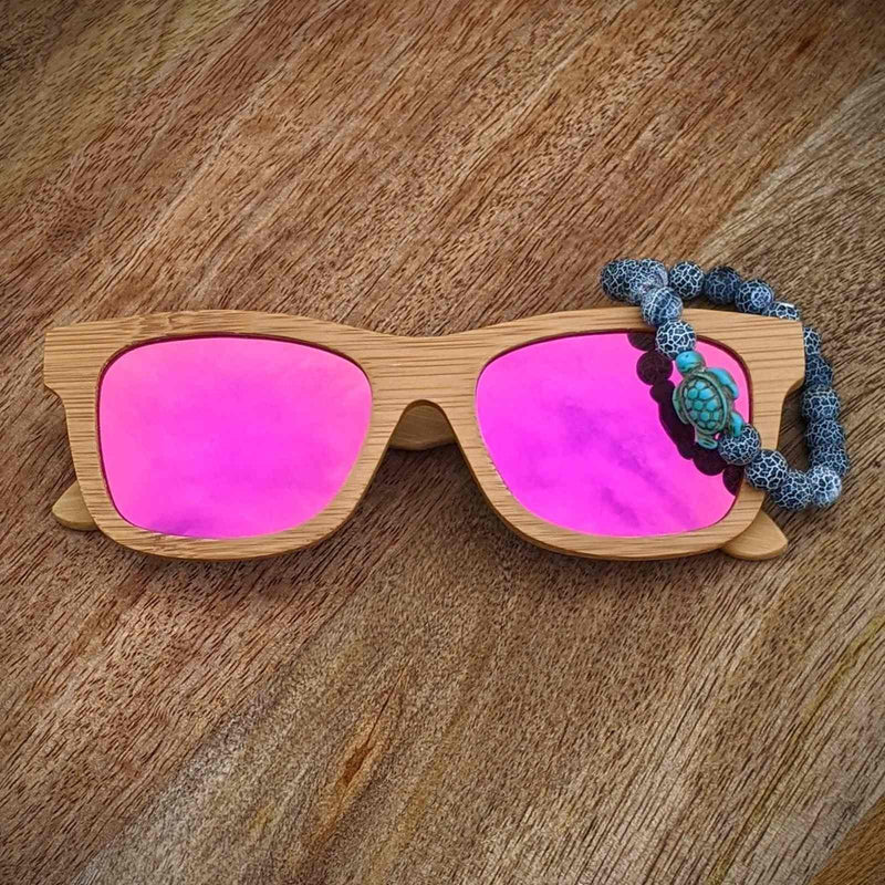 Polarized Bamboo Sunglasses and Turtle Bracelet Gift Set - Nymph Ki