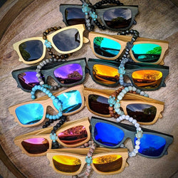 Polarized Bamboo Sunglasses and Turtle Bracelet Gift Set - Nymph Ki