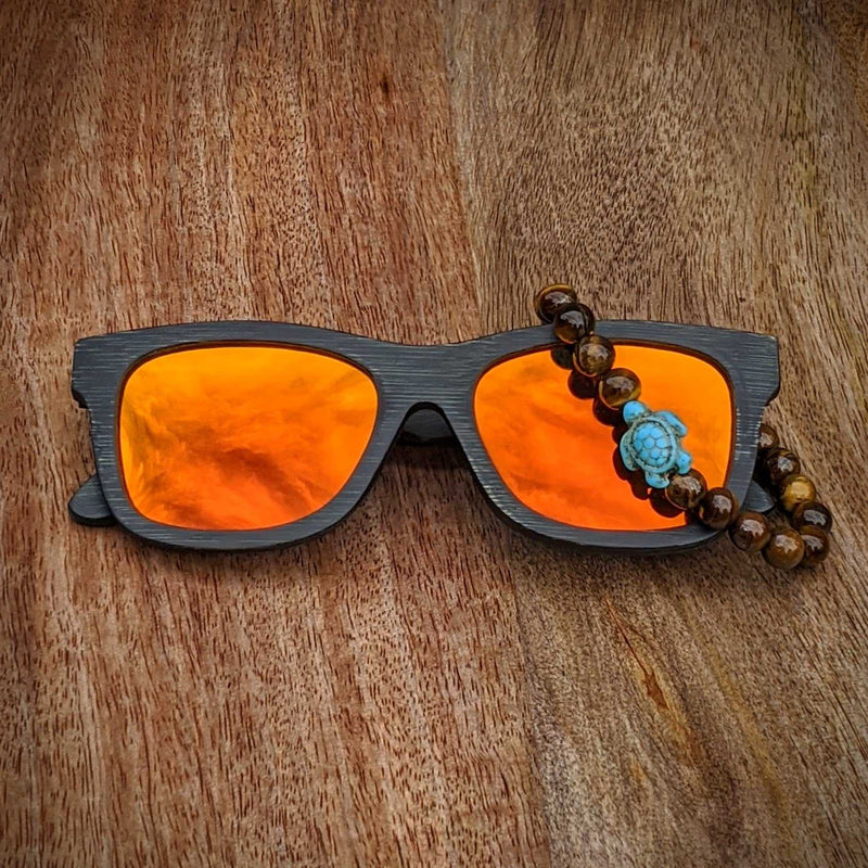 Polarized Bamboo Sunglasses and Turtle Bracelet Gift Set - Nymph Ki