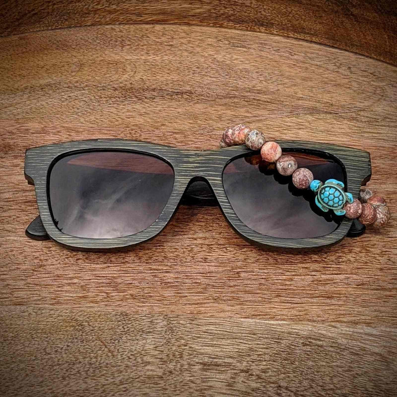 Polarized Bamboo Sunglasses and Turtle Bracelet Gift Set - Nymph Ki