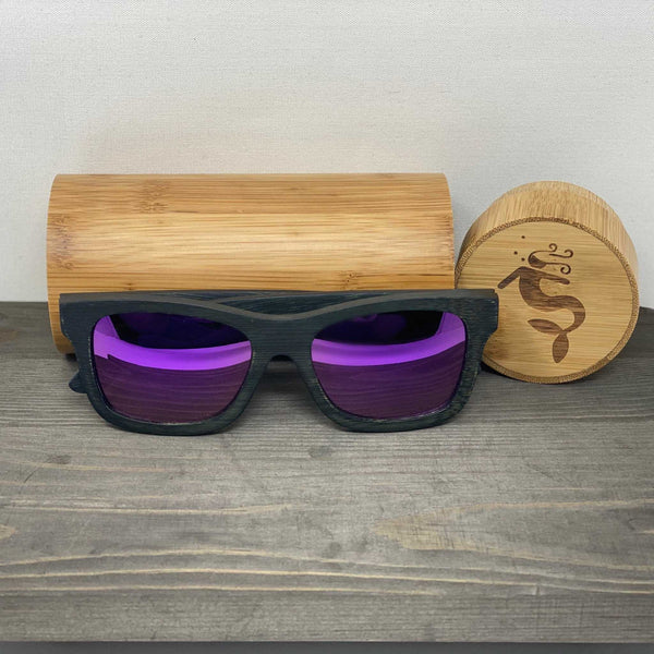 Purple Lens Dark Polarized Bamboo Sunglasses – Mystical Vision with Eco - Chic Protection - Nymph Ki