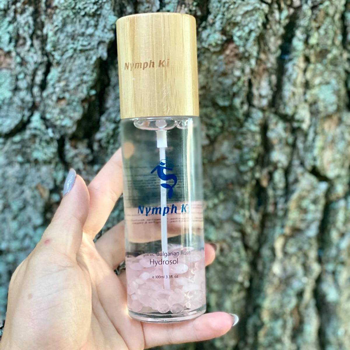 Rose Hydrosol – Botanical Mist with Rose Quartz in Glass Bottle