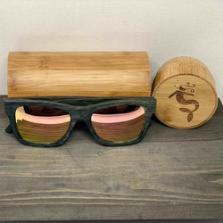 Rosegold Lens Dark Polarized Bamboo Sunglasses – Earthy Elegance with Solar Radiance - Nymph Ki