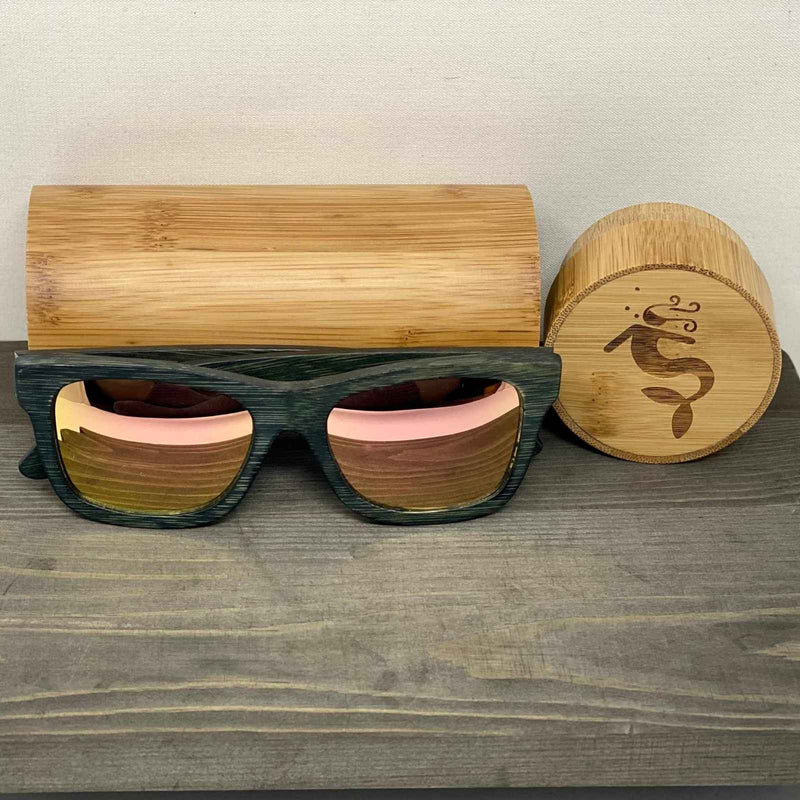 Rosegold Lens Dark Polarized Bamboo Sunglasses – Earthy Elegance with Solar Radiance - Nymph Ki
