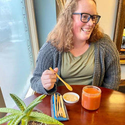 Travel Bamboo Cutlery Set – Eco - Friendly Utensils in Branded Travel Pouch - Nymph Ki