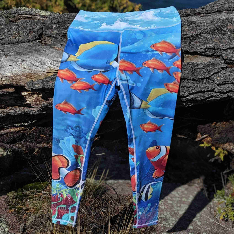 Tropical Sea Leggings – Vibrant Ocean Life Print for Movement, Joy & Bold Energy - Nymph Ki