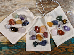 Mixed Chakra Stone Set-  Bag of 7 Polished Stones Plus 1 Bonus Stone