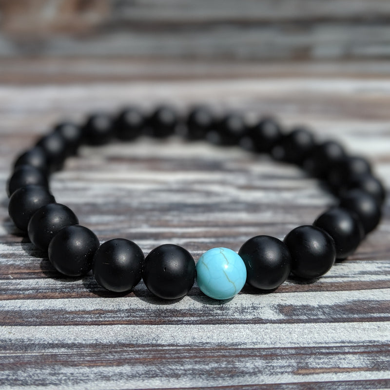 Turquoise and Black Duo Bracelet