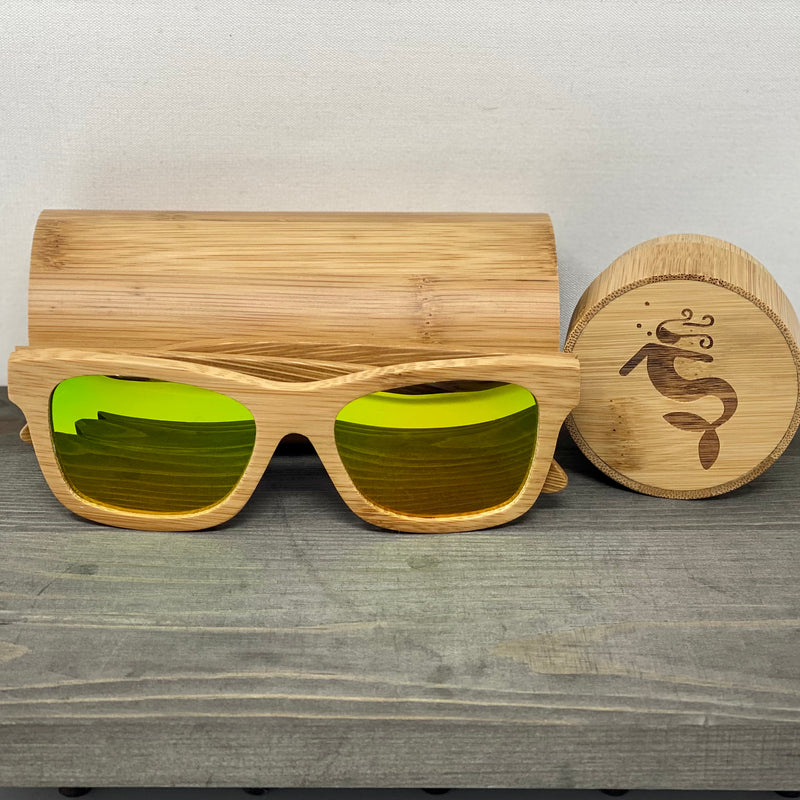 Watermelon Lens Polarized Bamboo Sunglasses
