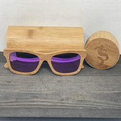 Purple Lens Light Polarized Bamboo Sunglasses