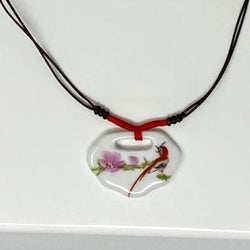 Red-Bellied Paradise Flycatcher Porcelain Necklace