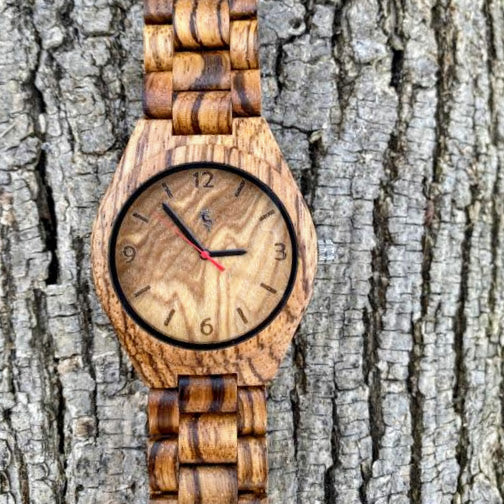 Men's Zebra Wood Watch