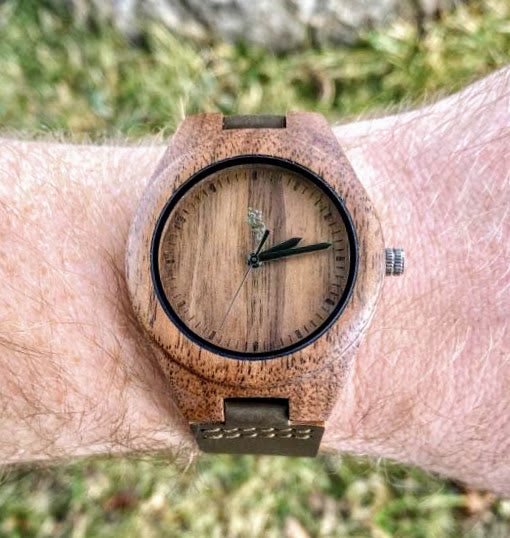 Walnut Watch with Leather Strap