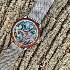 Abalone Shell Watch with Steel Band
