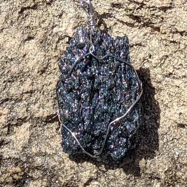 Moissanite (Black Rainbow Carborundum) Necklace