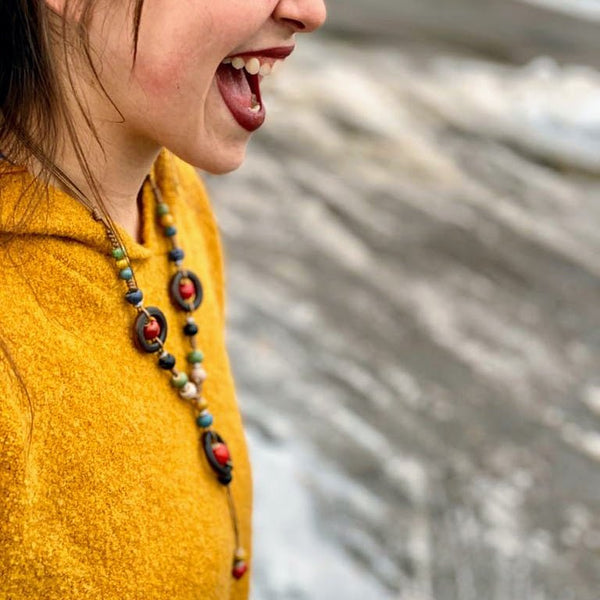 Fall Colors Wood Bead Necklace - Nymph Ki